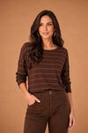 Blusa morcego listras CAFE